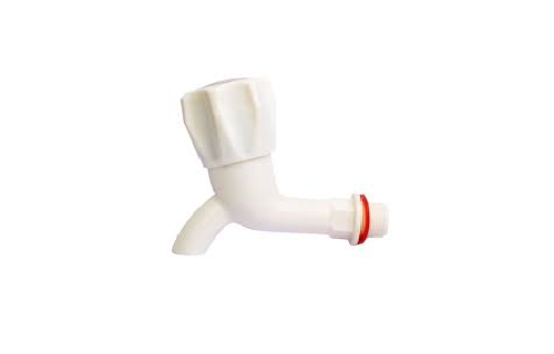 BRP white short body bib cock water tap