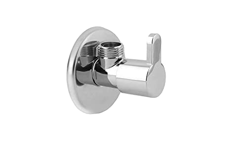 Angle Valve Universal Tap With Wall Flange(SILVER CHROME FINISH)