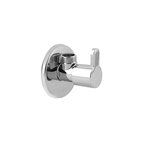 Angle Valve Universal Tap With Wall Flange(SILVER CHROME FINISH)