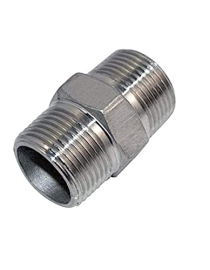 GI Hexa Nipple half inch brass male threaded for connecting two threaded Pipes or Fittings