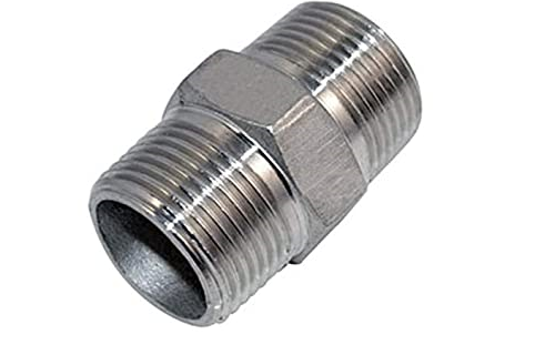 GI Hexa Nipple half inch brass male threaded for connecting two threaded Pipes or Fittings